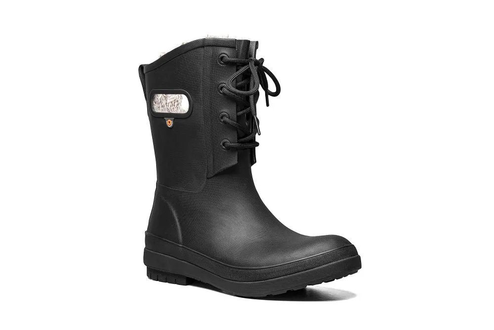 'Bogs' Women's Amanda II Lace Up WP Rain Boot - Black