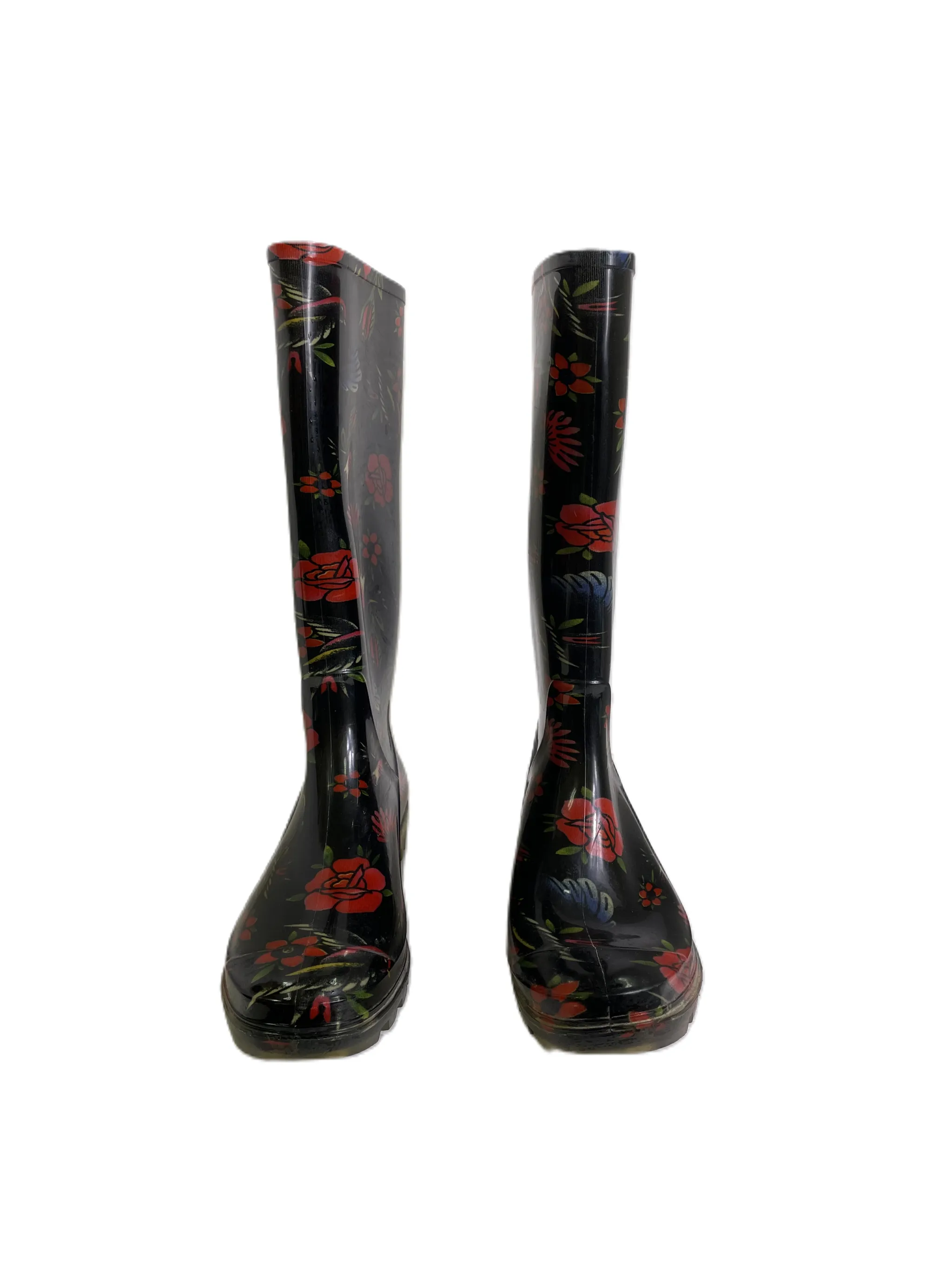 Boots Rain By Easy In Floral Print, Size: 8