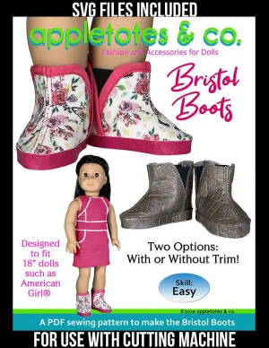 Bristol Boots 18 Inch Doll Sewing Pattern - SVG Files Included