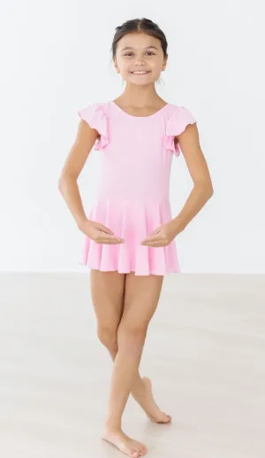 BUBBLEGUM PINK S/S TWIRL LEOTARD