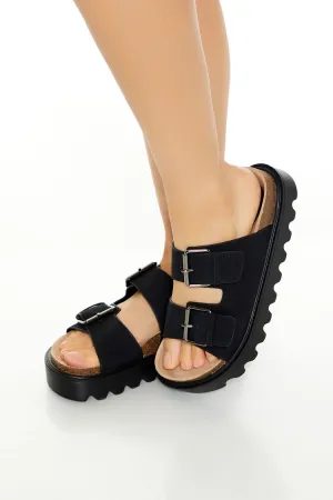 Buckled Flatform Sandals