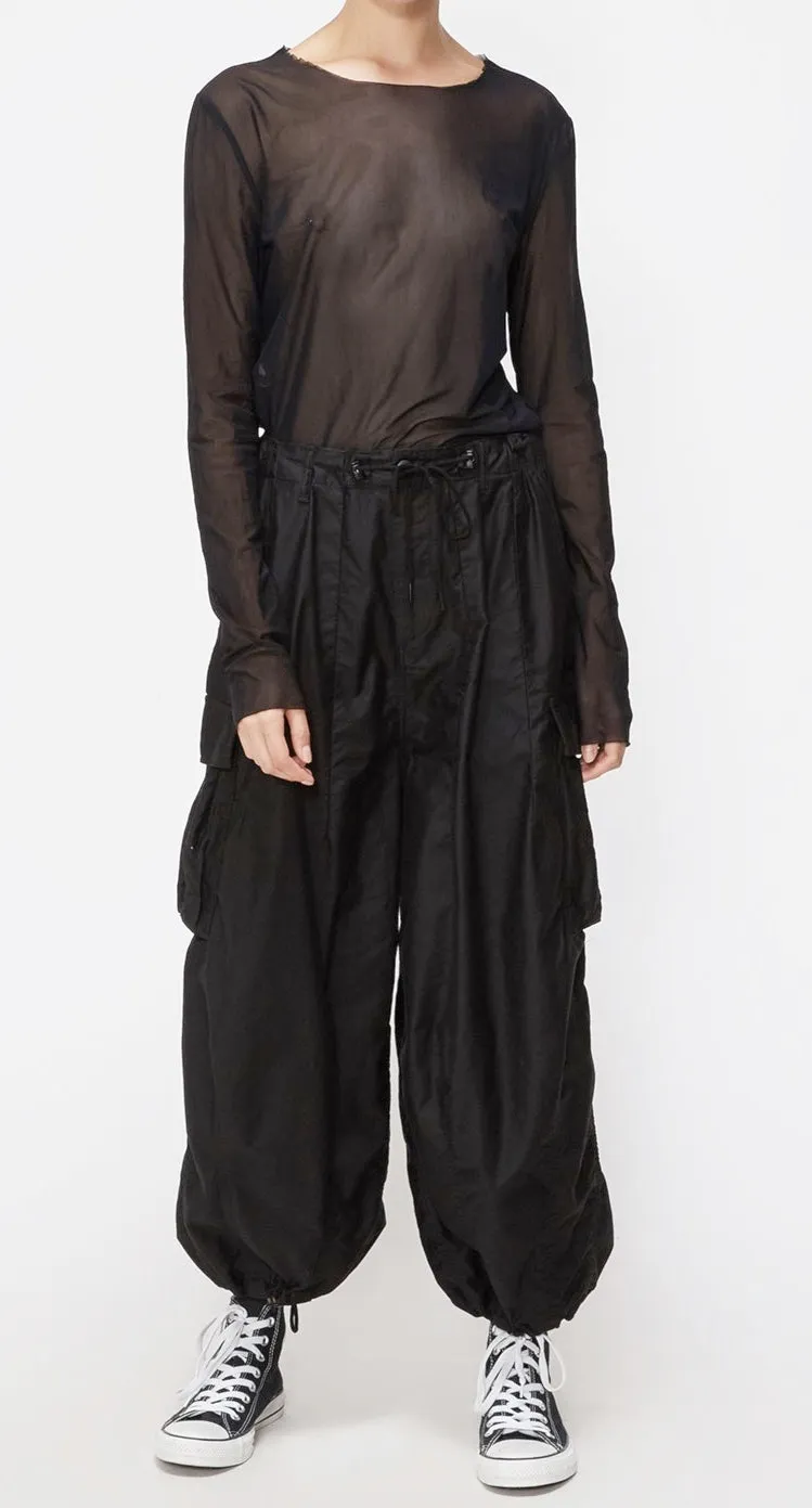 Cargo Pant / Drawstring Adjustment / Large Patch Pockets /Wide