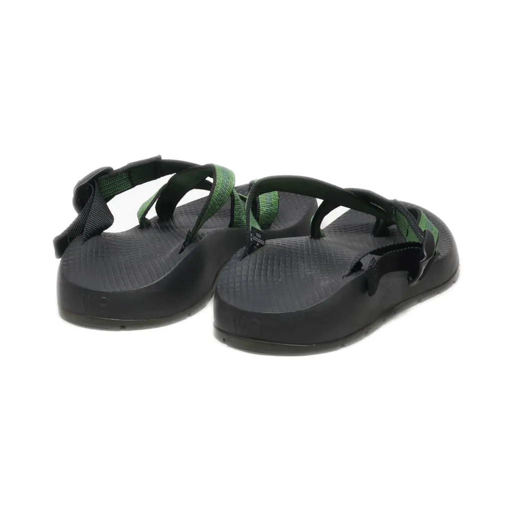 Chaco Flat Sandals Fabric Green Colour For Women