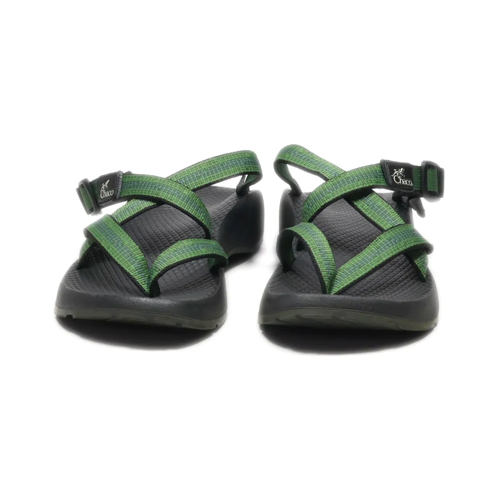 Chaco Flat Sandals Fabric Green Colour For Women