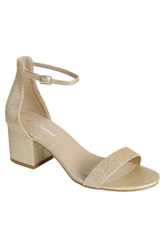 Champagne Glitter Strap Sandal