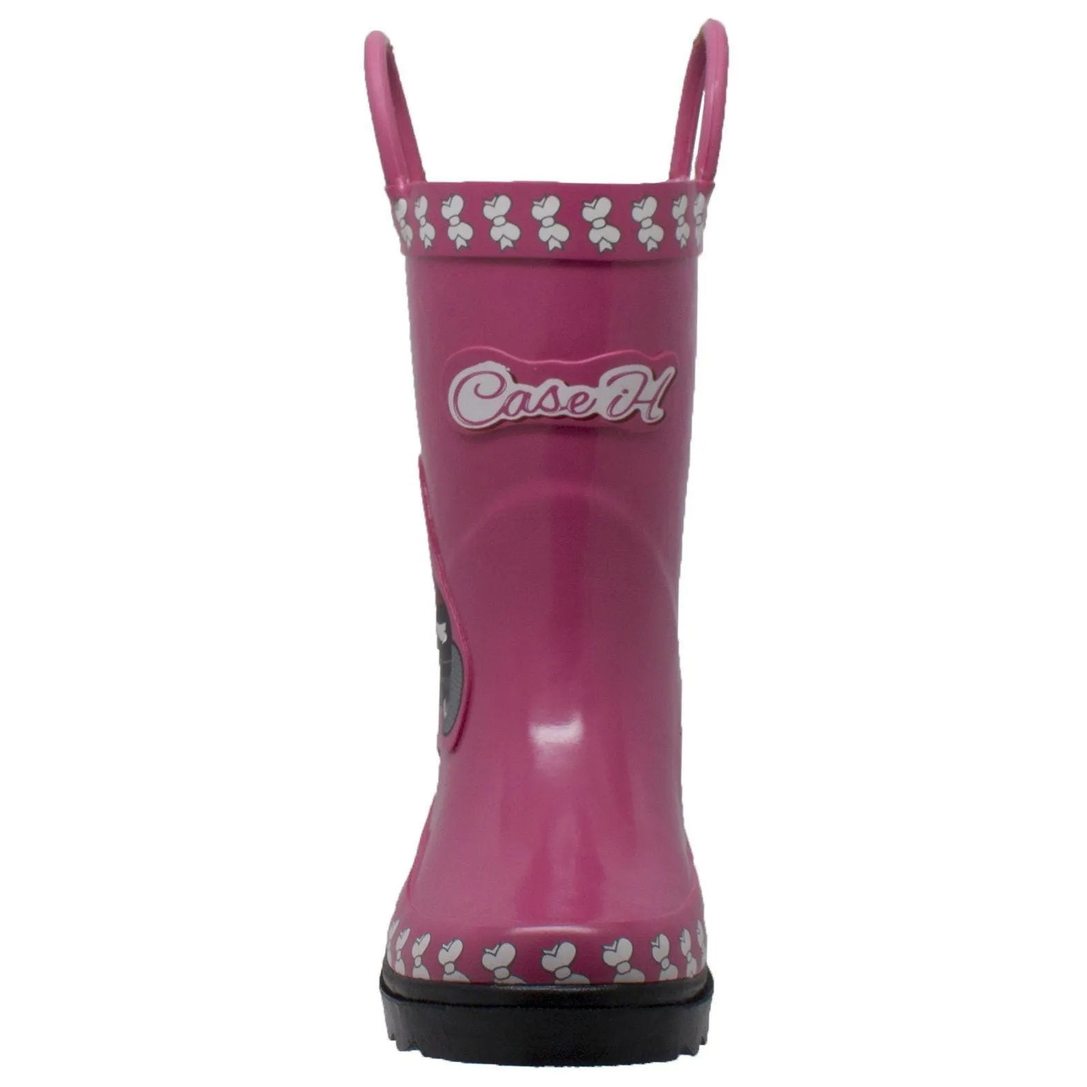 Children's 3D Tractor Pink Rain Rubber Boots