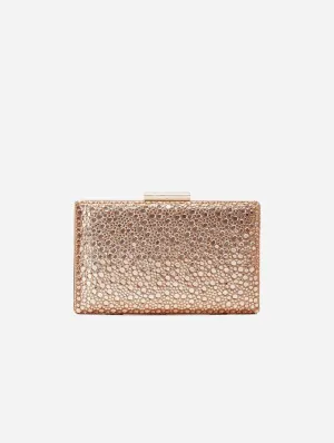 Clara Vegan Sequin Clutch | Rose Gold