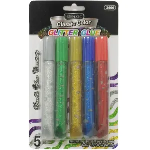 Classic Glitter Glue Pen 5/Pack 10.5ml