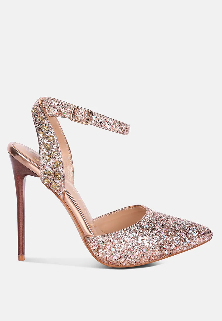 Cloriss Diamante Embellished Glitter High Heels