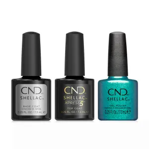 CND - Shellac Xpress5 Combo - Base, Top & Teal-Tricity  (0.25 oz)