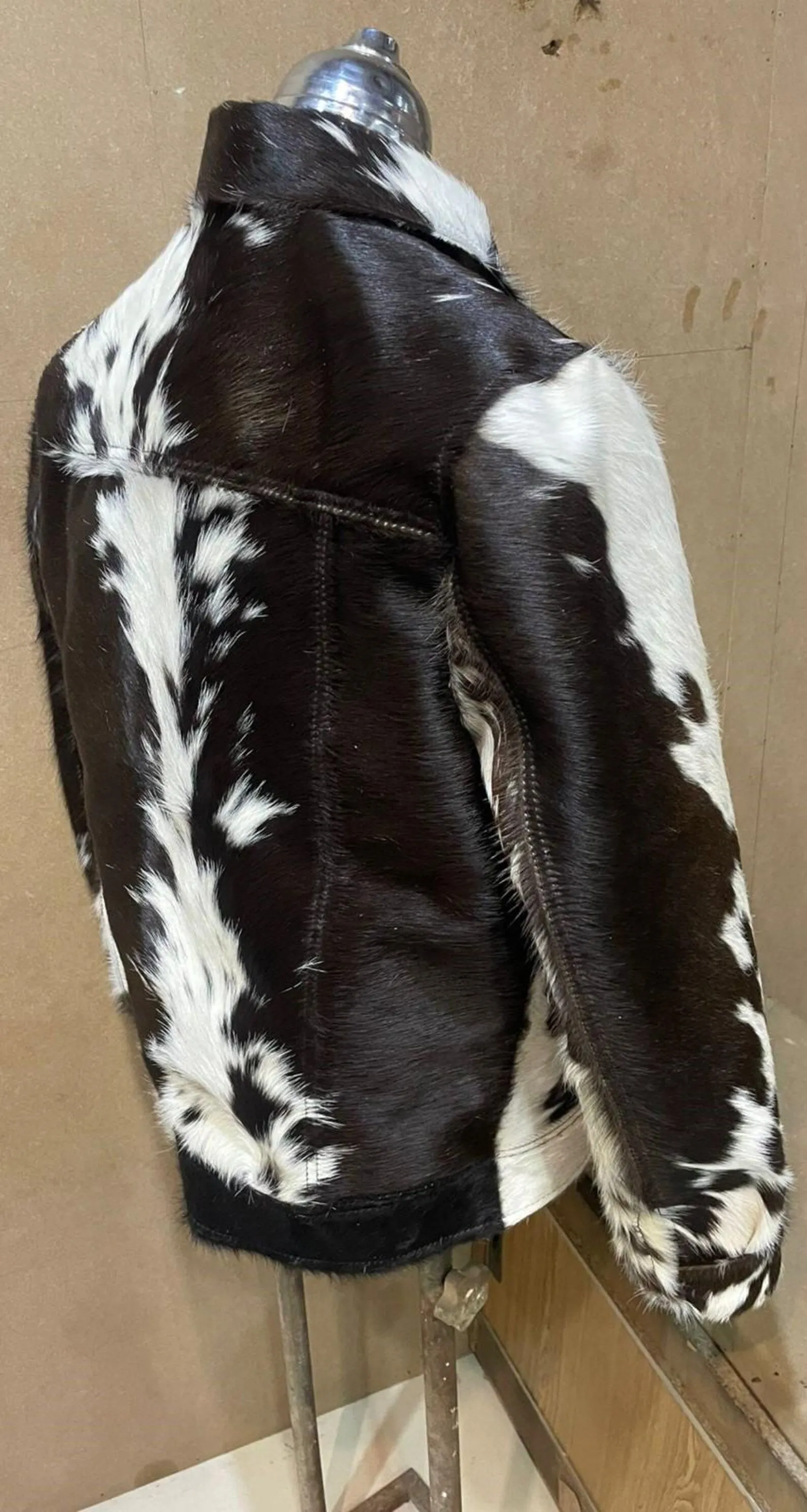 Cow Skin Jacket Hair On Hide Black White