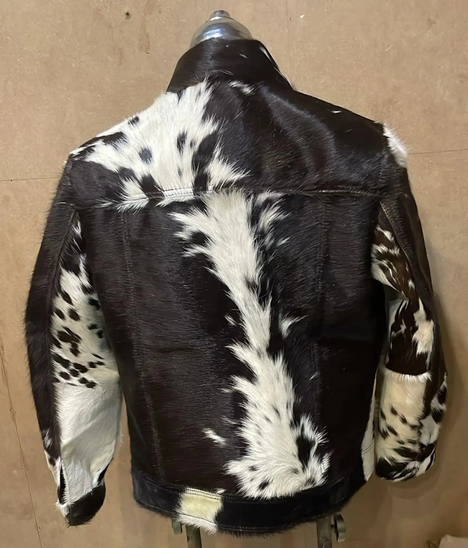 Cow Skin Jacket Hair On Hide Black White