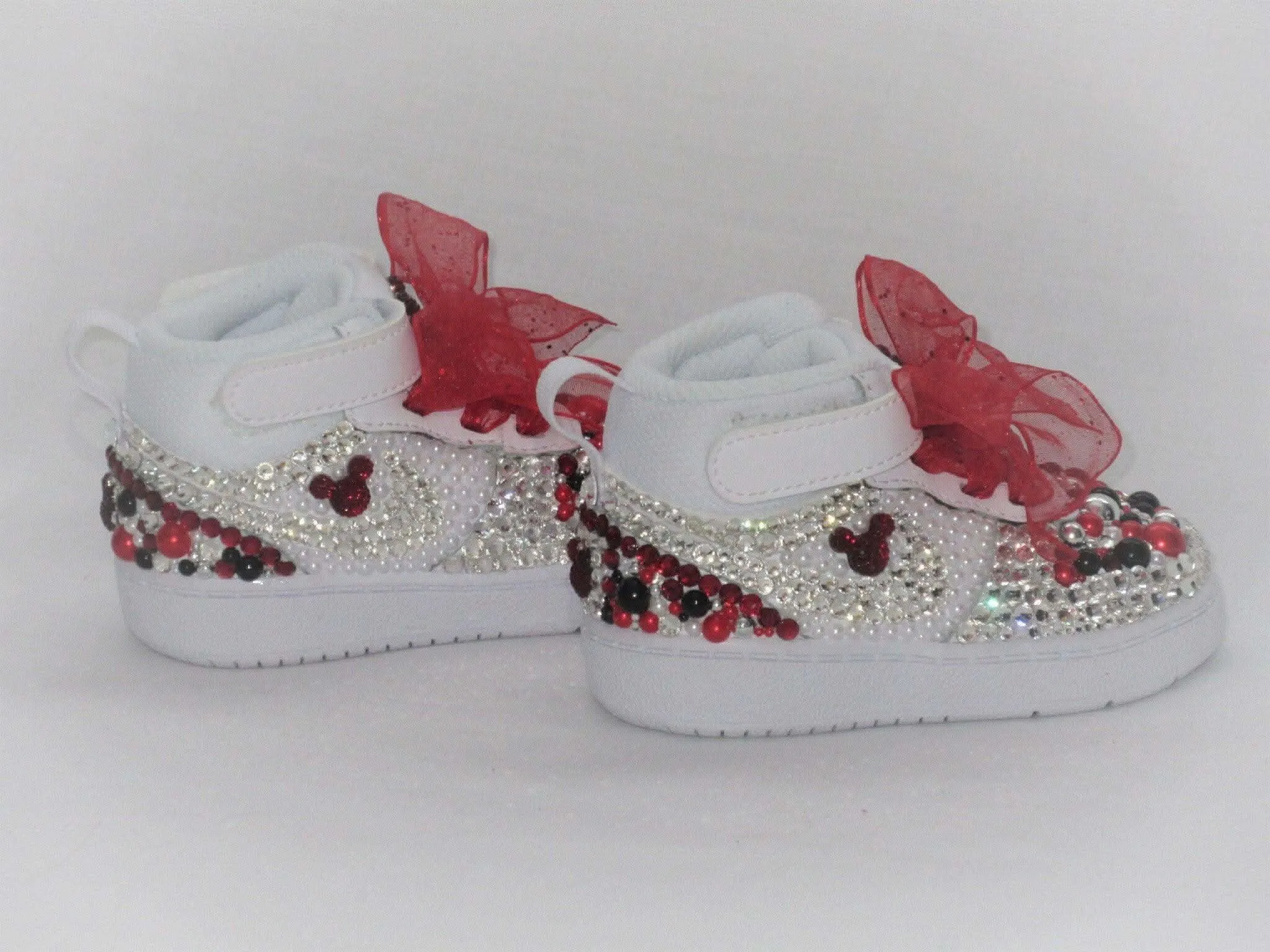 Custom Baby "Minnie" Inspired Nike Force 1, Baby Nike, Bling Baby Shoes.