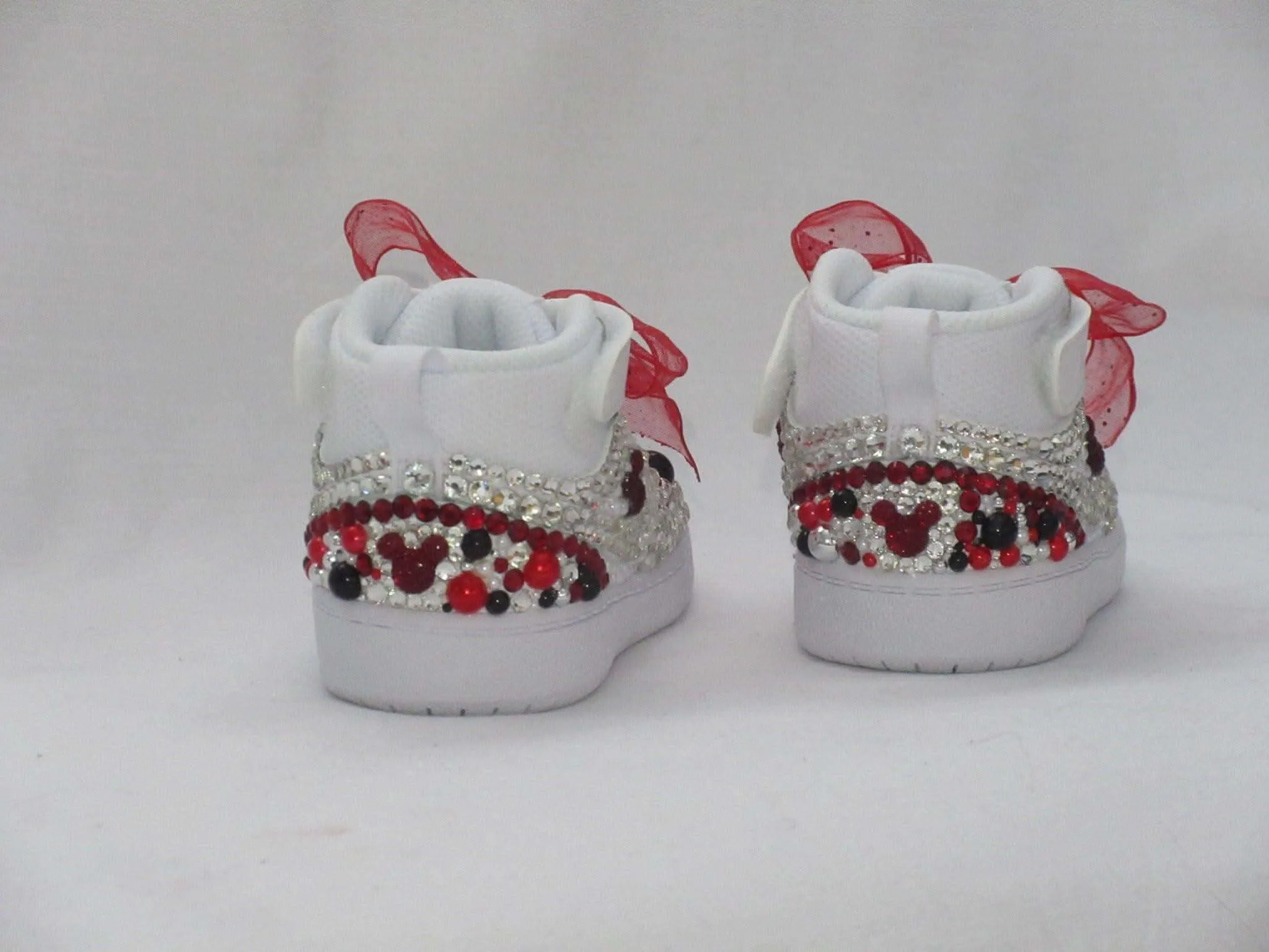 Custom Baby "Minnie" Inspired Nike Force 1, Baby Nike, Bling Baby Shoes.