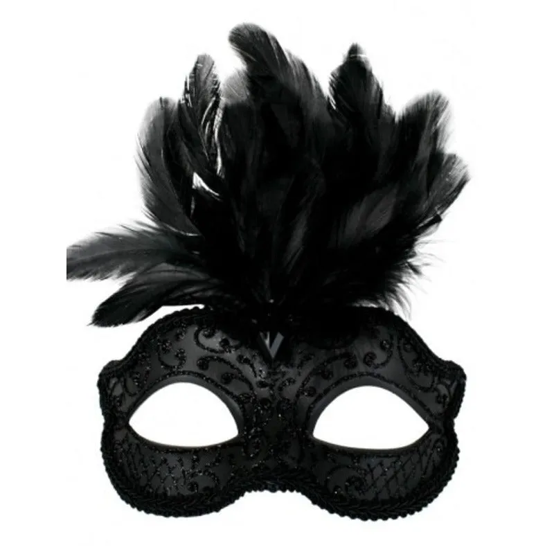 Daniella Feather Mask - Asst Cols