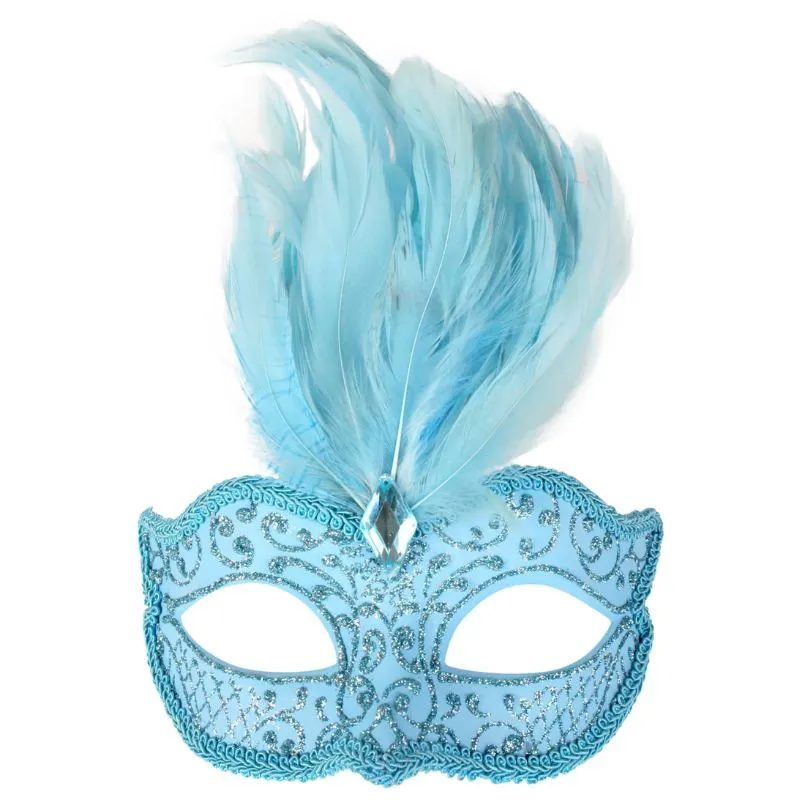 Daniella Feather Mask - Asst Cols