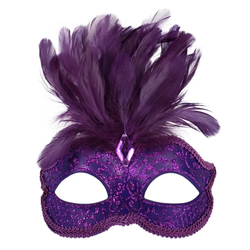 Daniella Feather Mask - Asst Cols