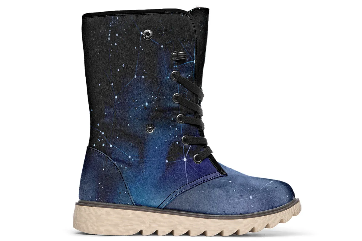 Deep Blue Fold Over Winter Boots - Microsuede Vegan Boots with Fur Lining and Convertible Style