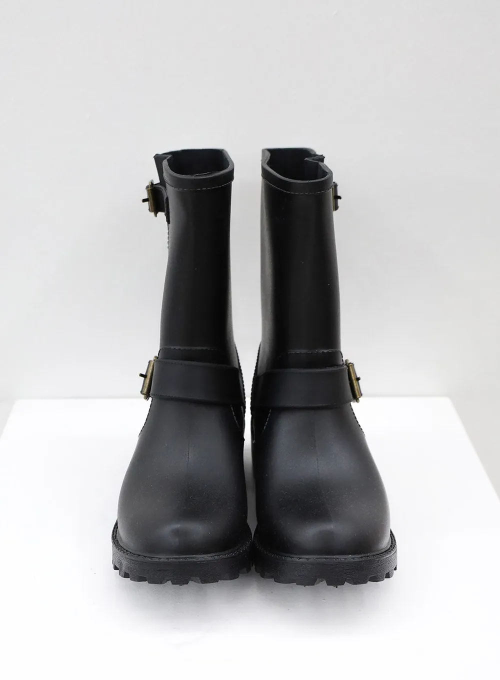 Double Buckled Mid-Calf Rain Boots OJ21