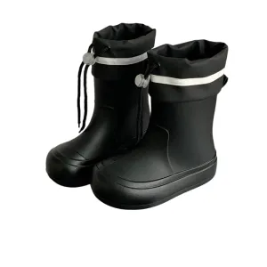 Drawstring Striped Rain Boots