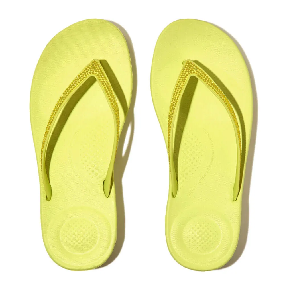 FitFlop Iqushion Sparkle Sandals - Sunny Lime