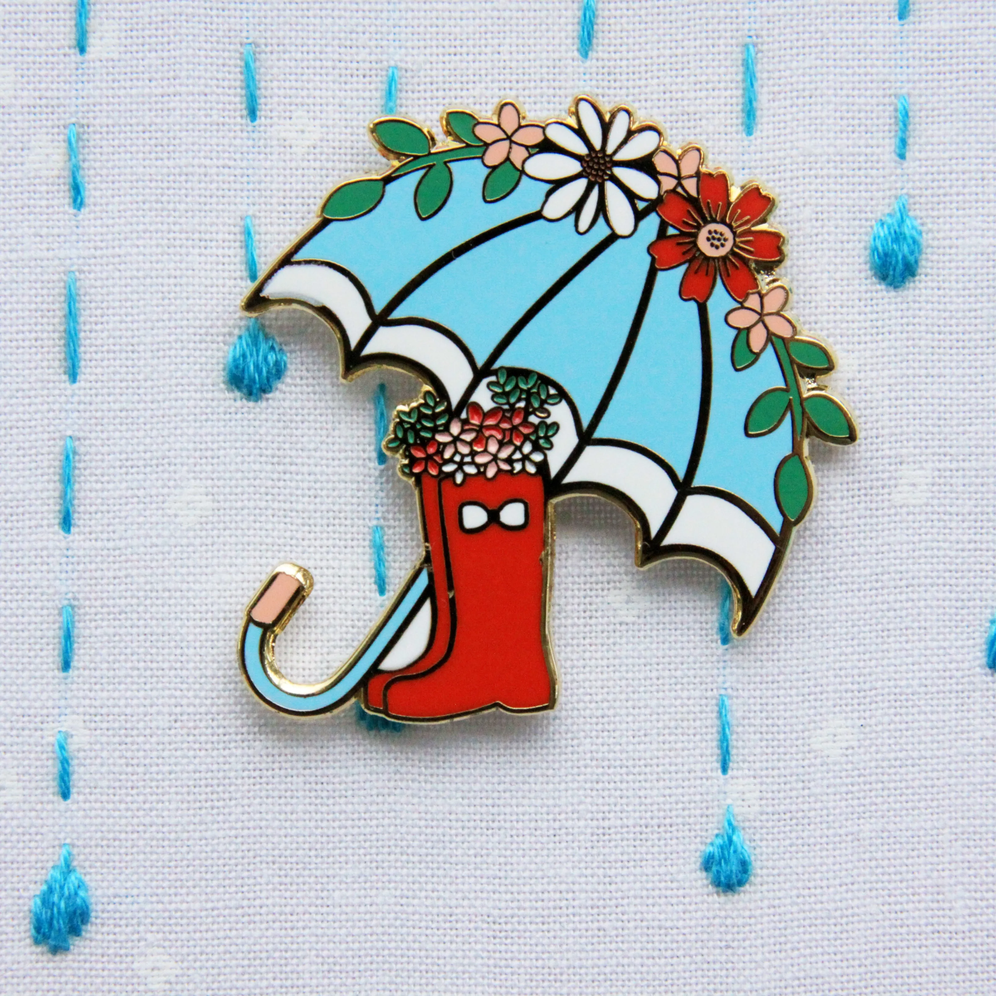 Floral Umbrella and Boots Magnetic Needle Minder