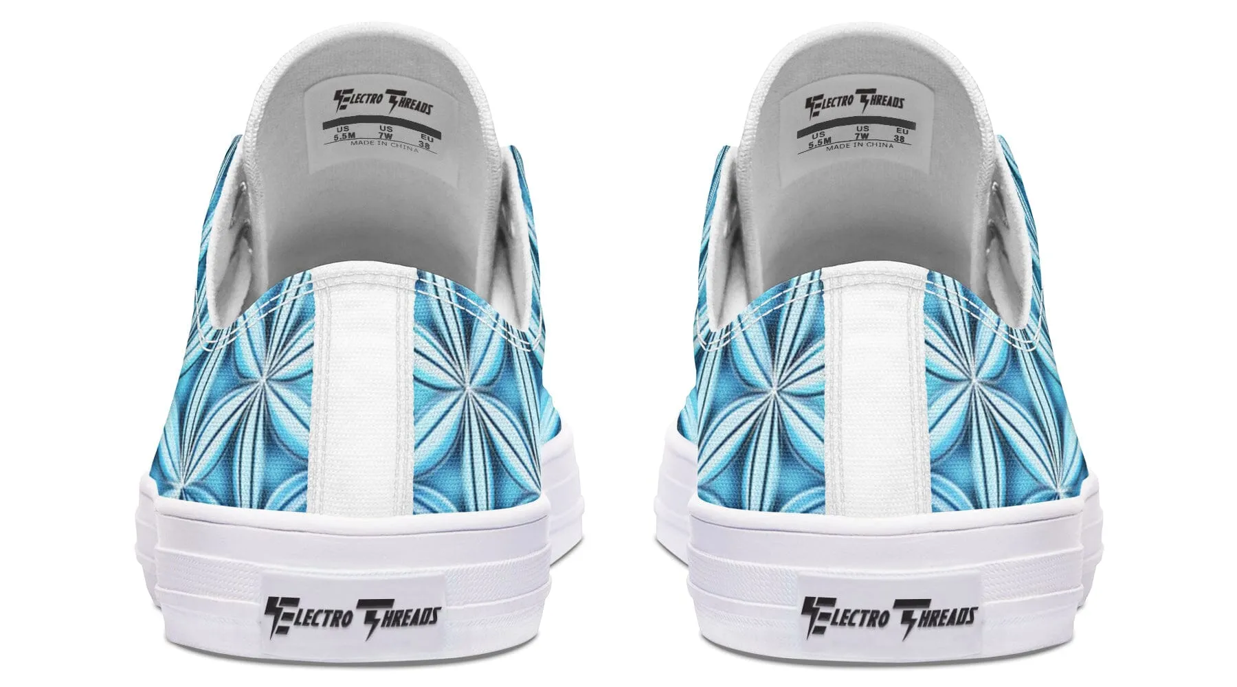 Flower Life Igloo Blue Low Top Shoes