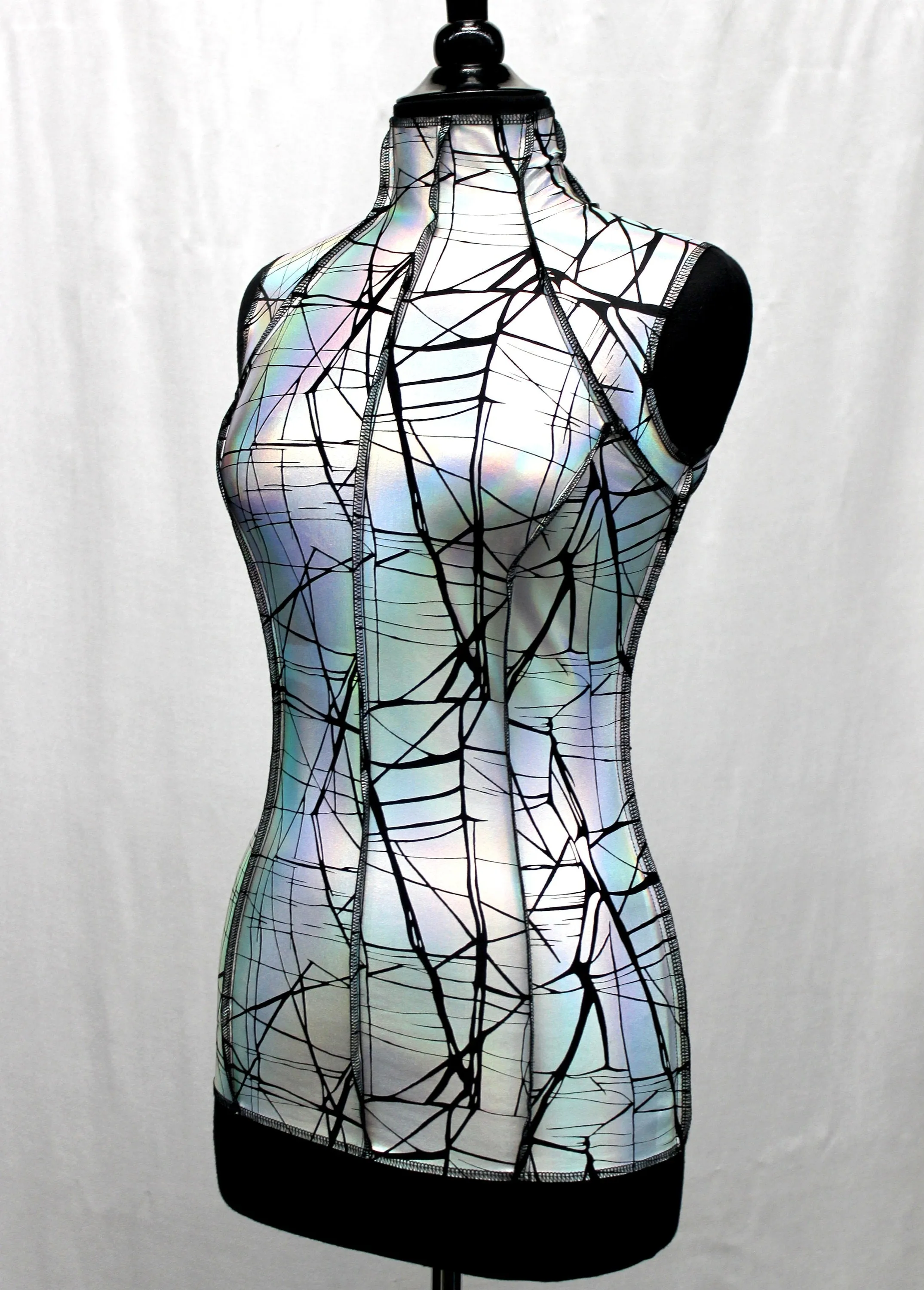 FUTURE SHOCK TOP sleeveless - Cracked Hologram Fabric - White