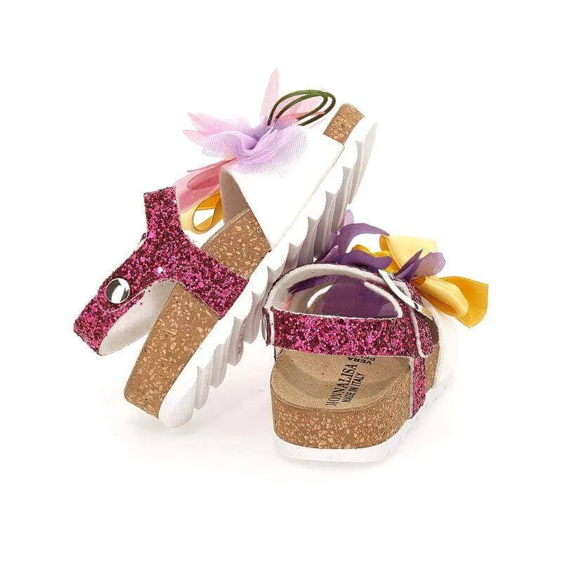 Girls Flower Glitter Sandal