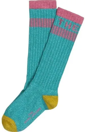 Girls Green Glitter Socks