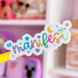 Glitter Waterproof Sticker - Manifest