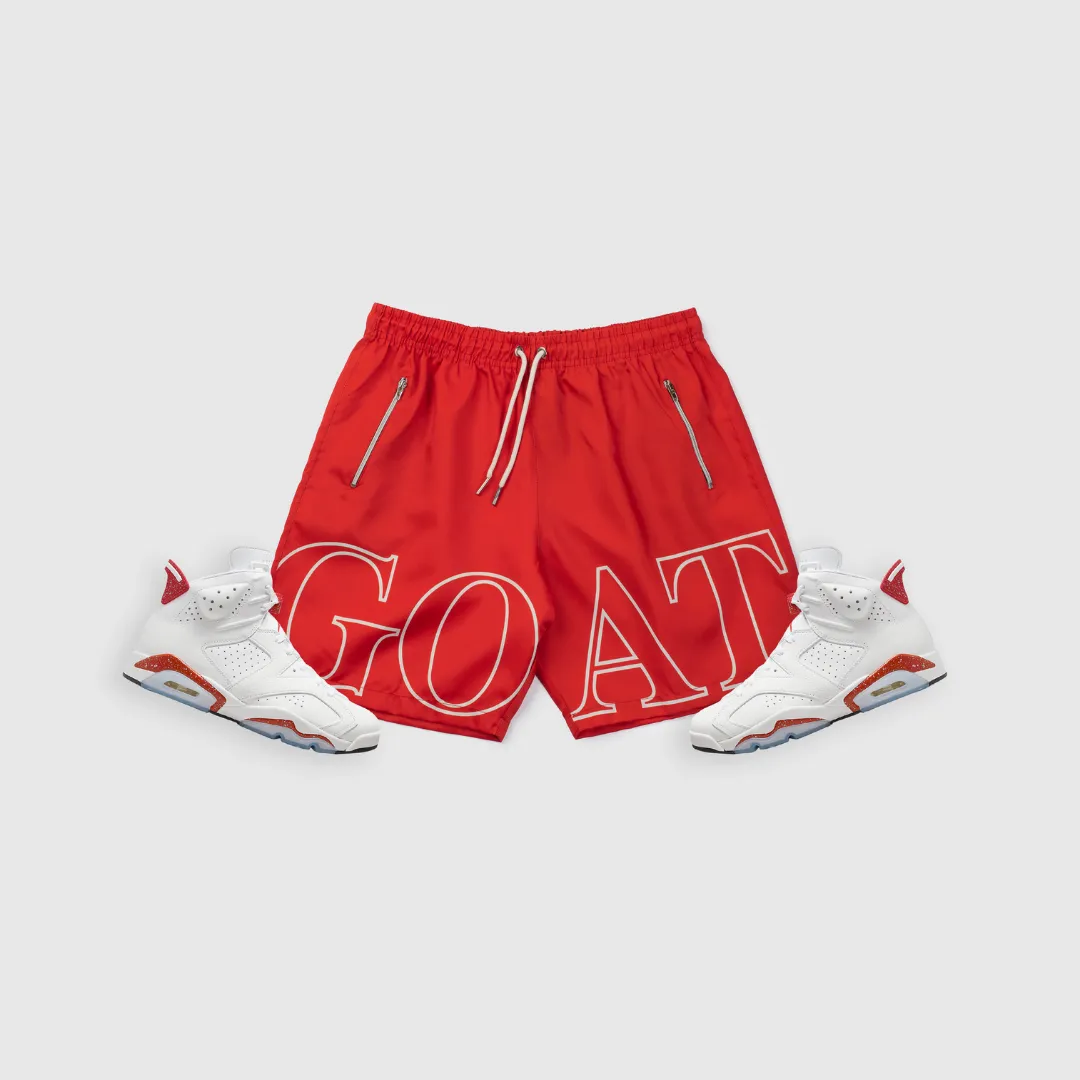 GOAT Track Shorts (Red Oreo)