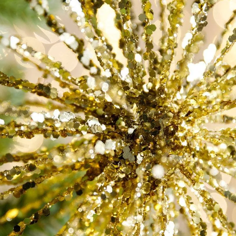 Gold Glitter Burst Christmas Pick Decoration - 46cm