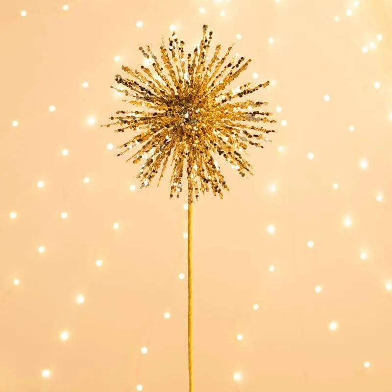 Gold Glitter Burst Christmas Pick Decoration - 46cm