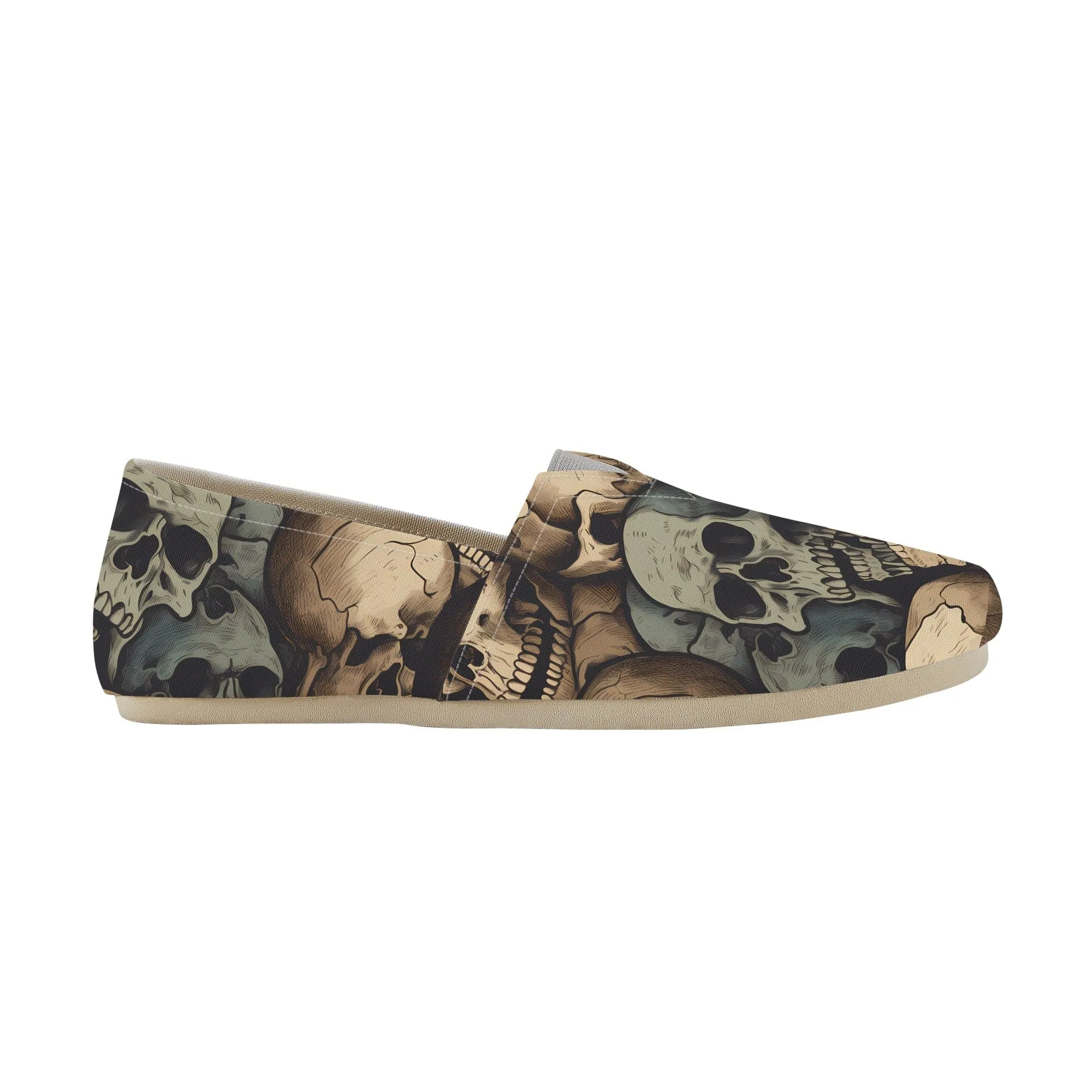 Gray Skulls Stylish Slip-Ons for Mens Casual Comfort