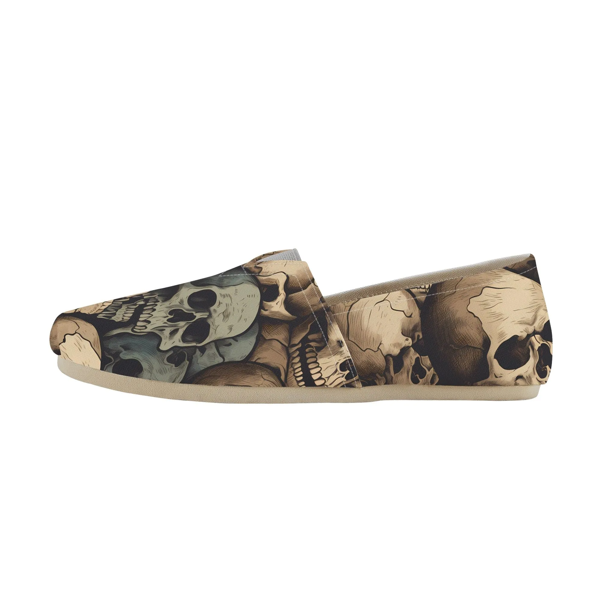 Gray Skulls Stylish Slip-Ons for Mens Casual Comfort