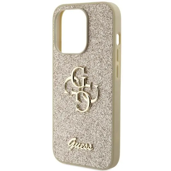 Guess Glitter Script Big 4G Case for iphone 15 Pro 6.1" Gold - GUHCP15LHG4SGD