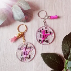 HEATHER'S HOME - Dance theme resin/acrylic keyring dance gift dance lover