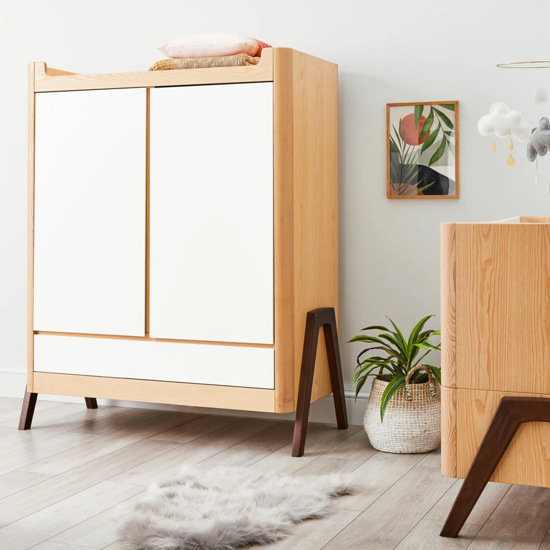 Hera Wardrobe - Natural Ash | Walnut