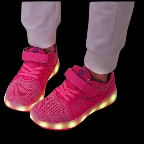 Hot Led Mesh Shoes Kids Pink  | Dancing Led Light Shoes  | Kids Led Light Shoes  | Led Light Shoes For Girls & Boys