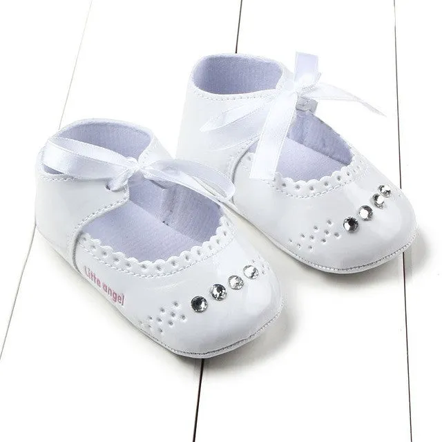 Hot Sale Newborn Toddler Baby Girl Soft Sole Diamond Princess Crib Shoes Kids  First Walk Shoes 0-12M New