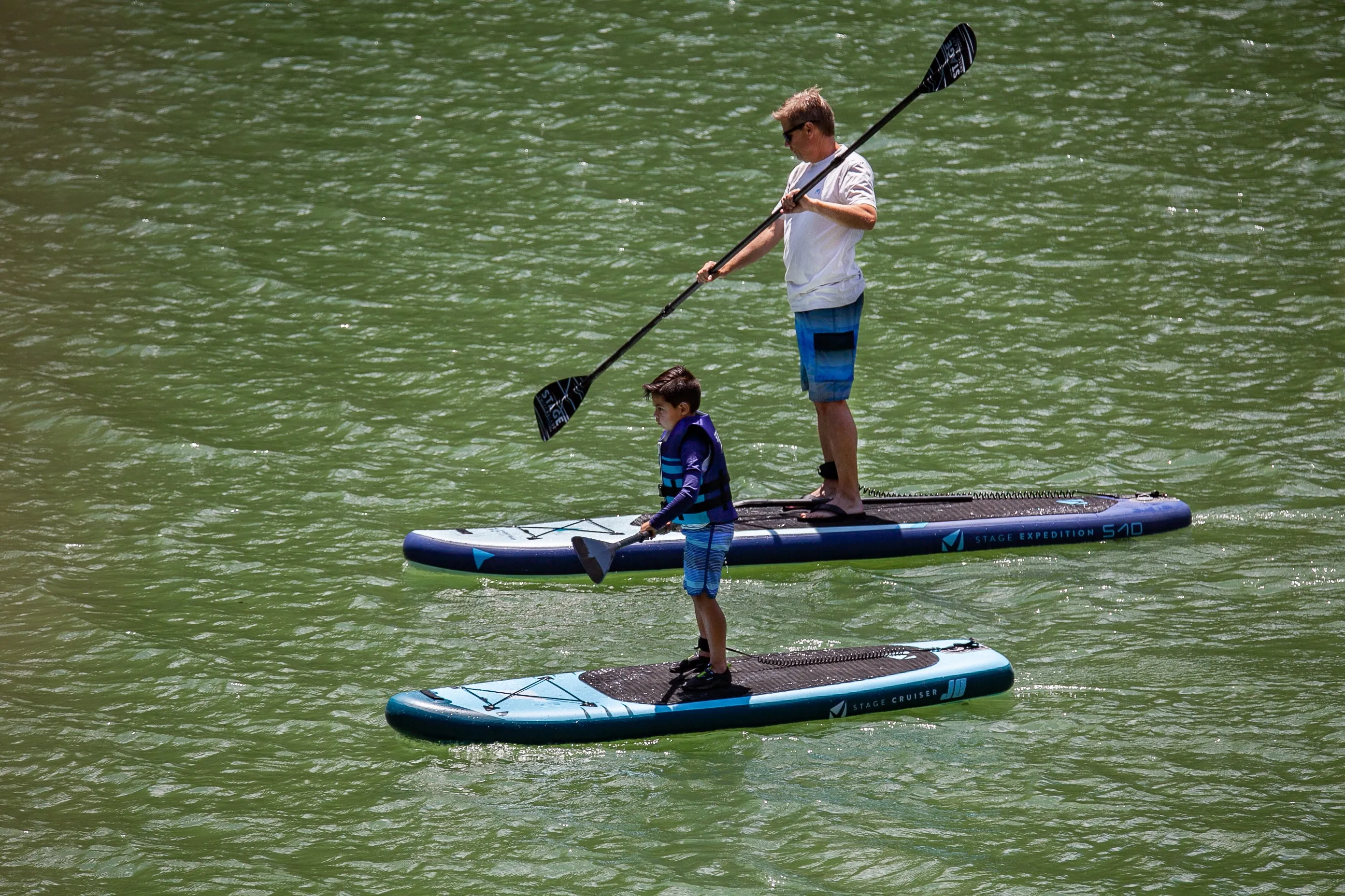 J8 Cruiser Shark - Jr. Inflatable Stand-Up Paddleboard - (Best for Under 80lbs) - SUP Board Package