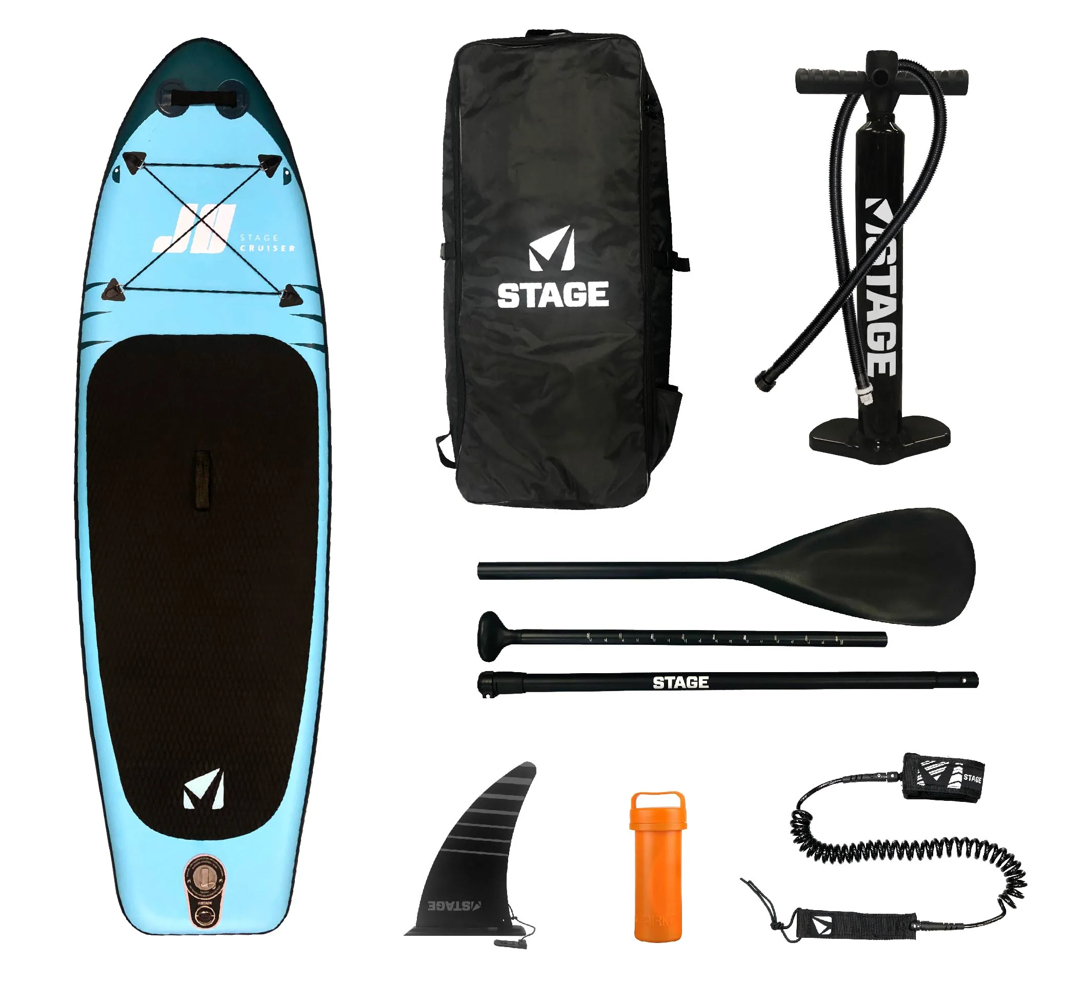 J8 Cruiser Shark - Jr. Inflatable Stand-Up Paddleboard - (Best for Under 80lbs) - SUP Board Package