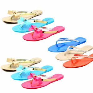 Jelly Sandals / Flip Flops with sparkly Bow or strap