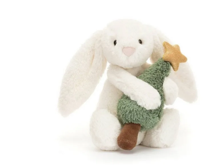 Jellycat- Bashful Bunny with Christmas Tree