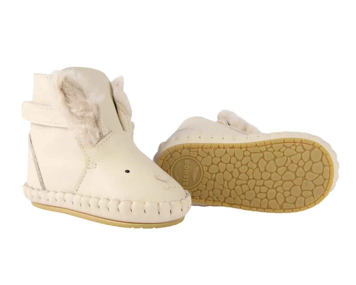 Kapi Exclusive Booties | Rabbit | Cream Leather