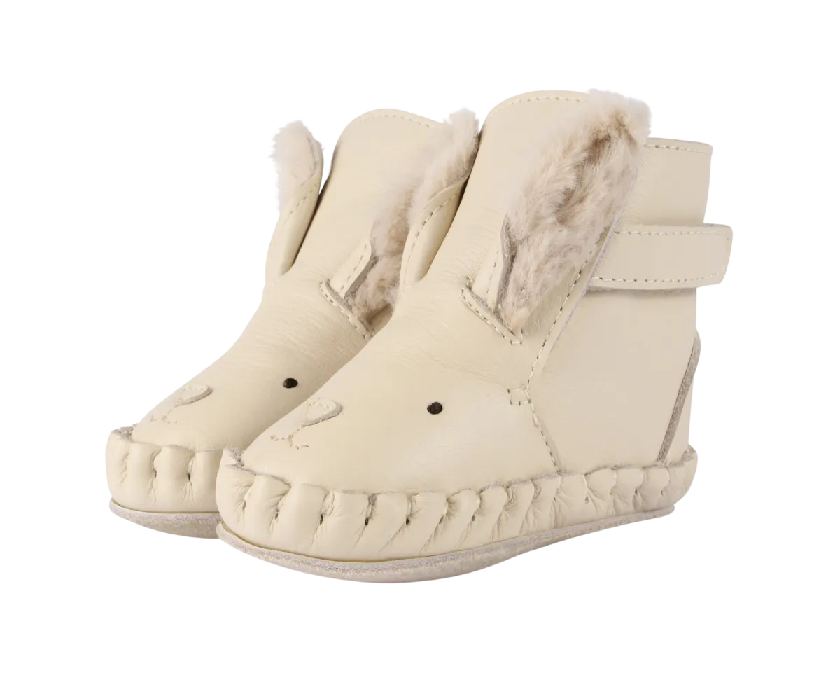 Kapi Exclusive Booties | Rabbit | Cream Leather