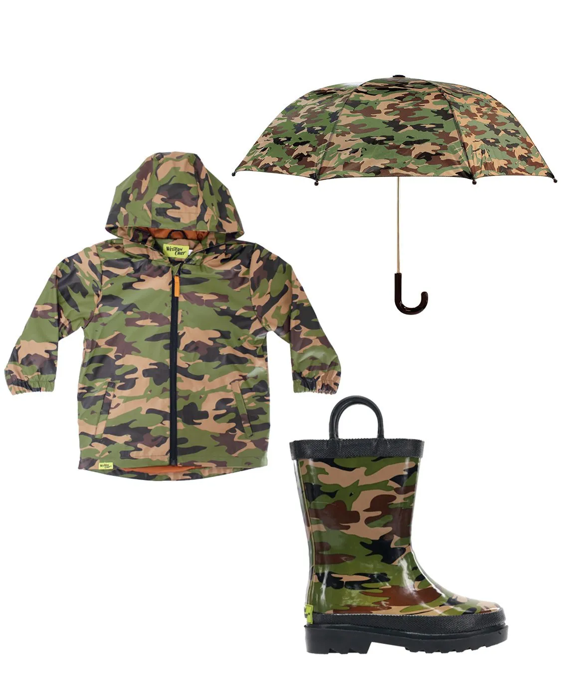 Kids Camo Rain Gear Set