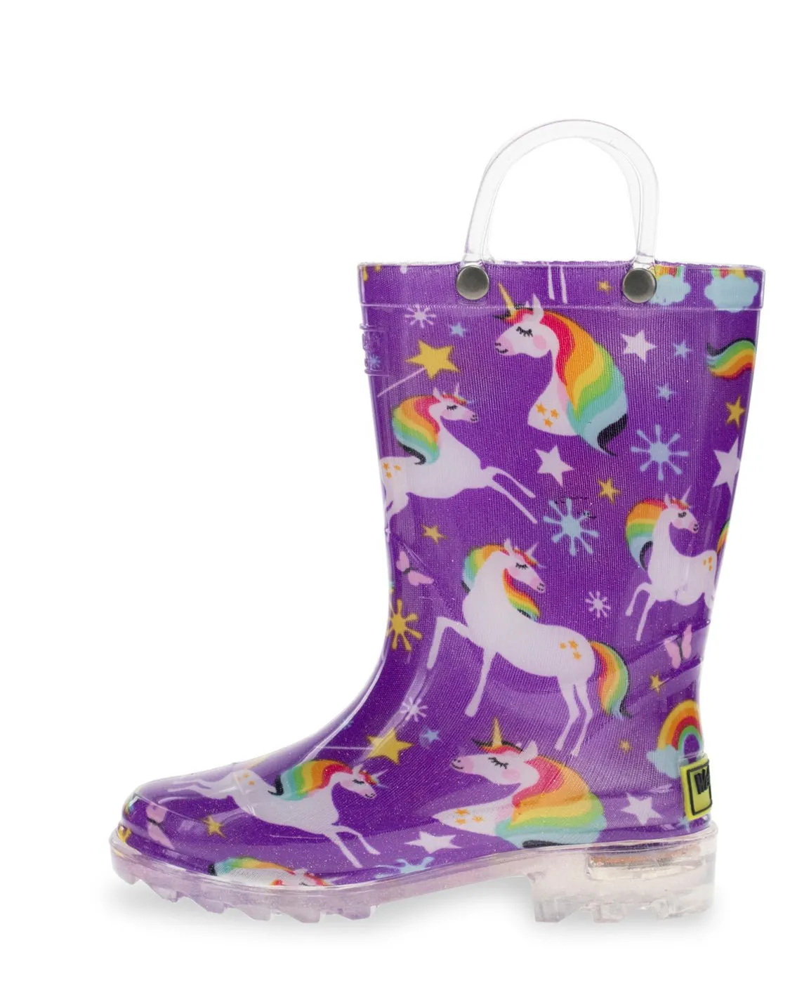 Kids Rainbow Unicorn Lighted Rain Boot - Purple