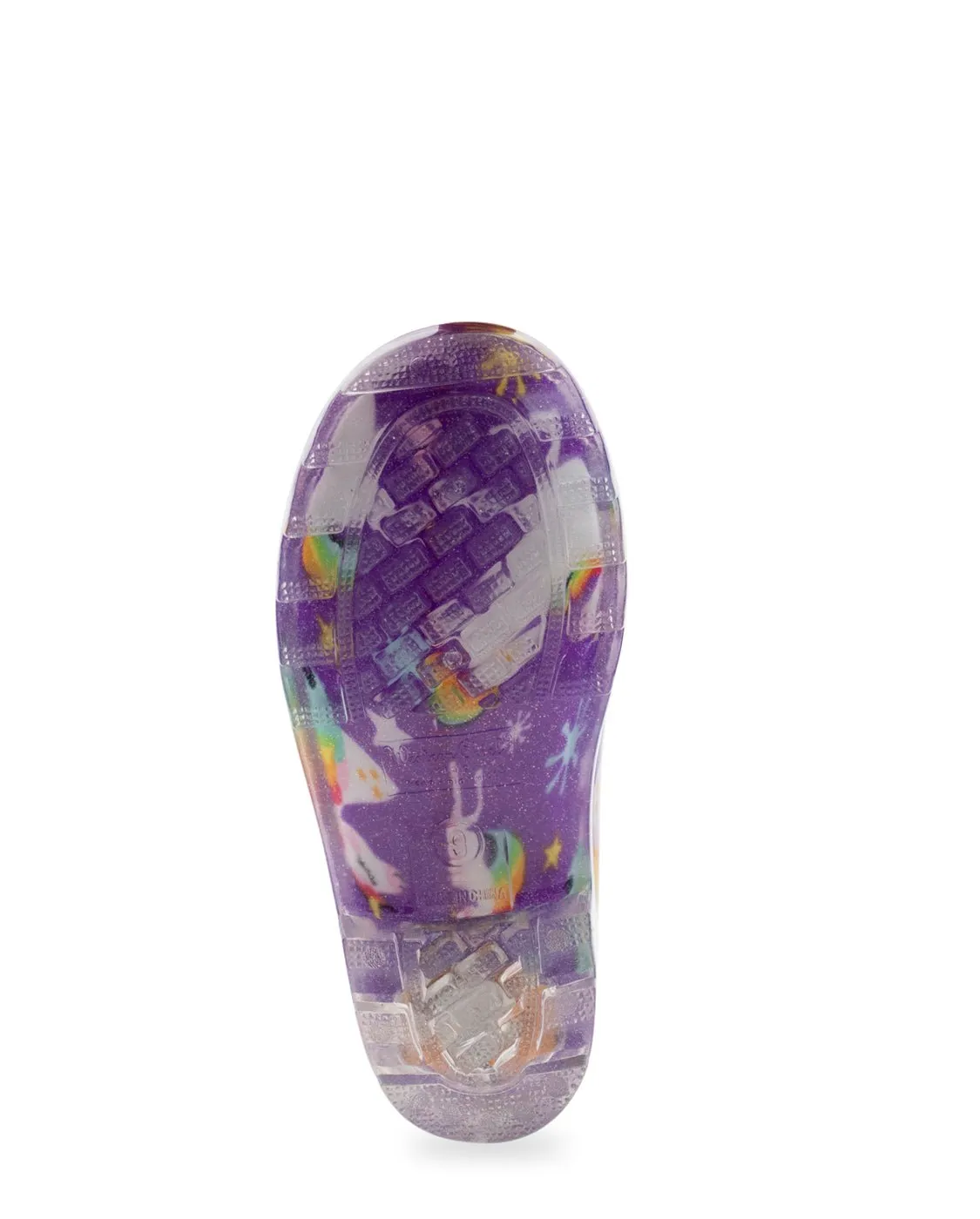 Kids Rainbow Unicorn Lighted Rain Boot - Purple